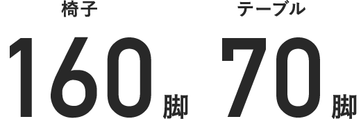 椅子160脚テーブル70脚