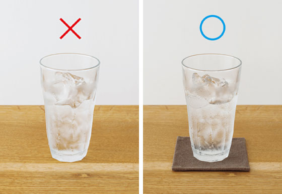 水分のあるものは直接置かない